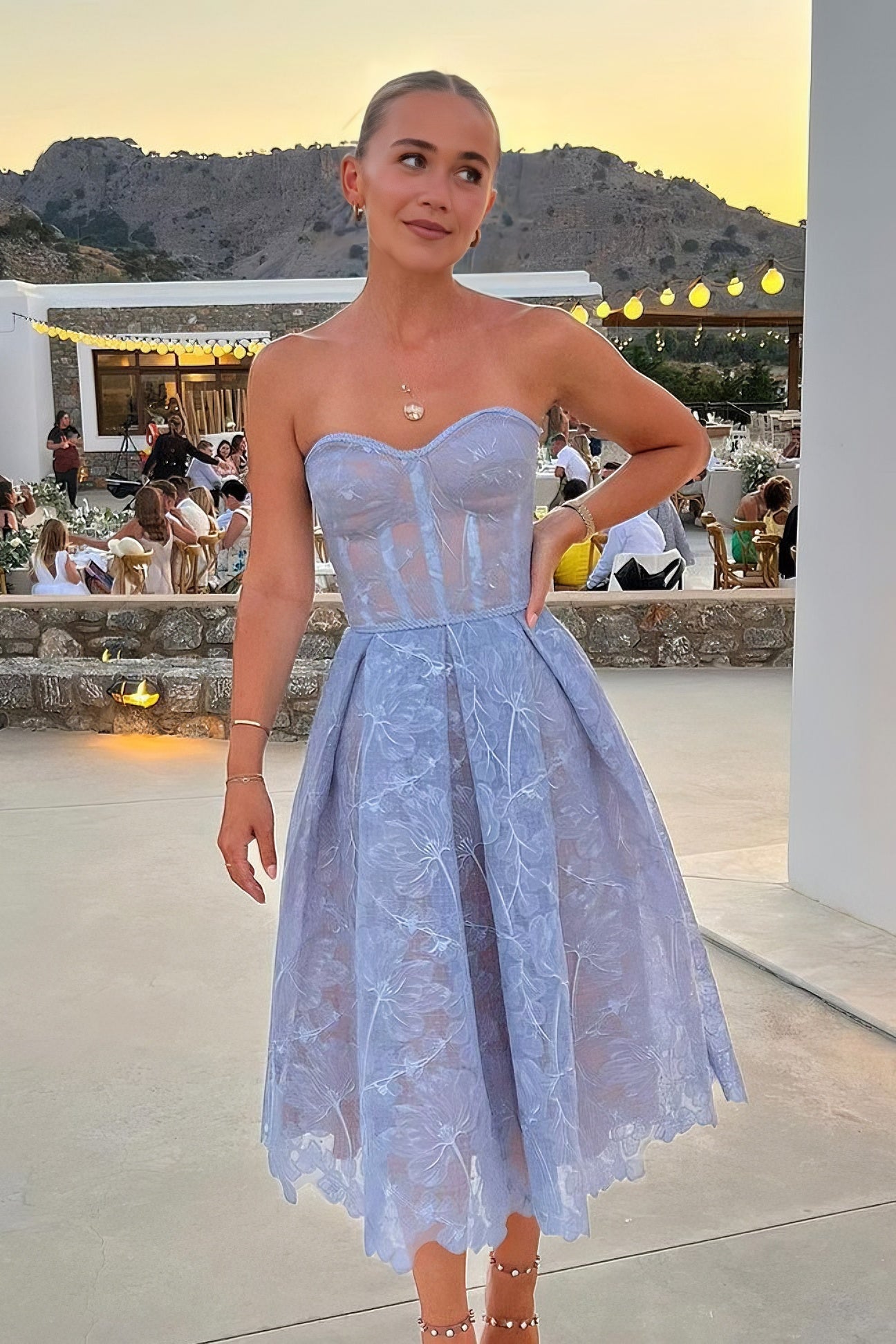 loveedsTM-Sexy embroidered lace evening gown with tube top