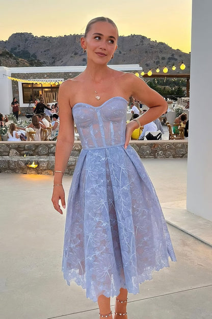 loveedsTM-Sexy embroidered lace evening gown with tube top