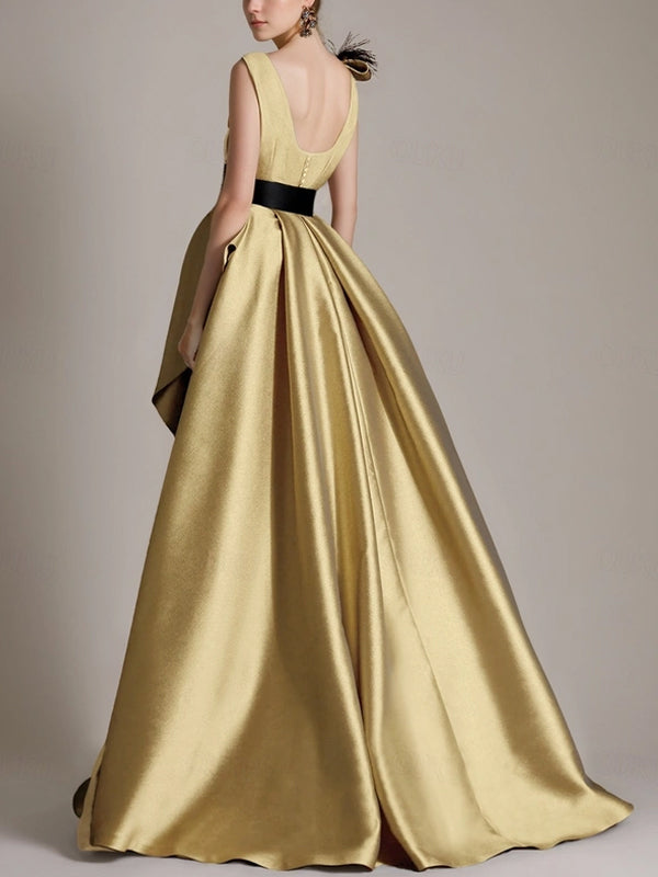 V-neck Sleeveless Solid Color Maxi Dress