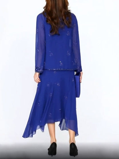 chiffon beadwork temperament wedding ladies dress