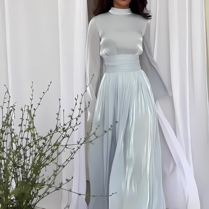 loveedsTM-Women's fashionable and elegant party round neck sexy long dress