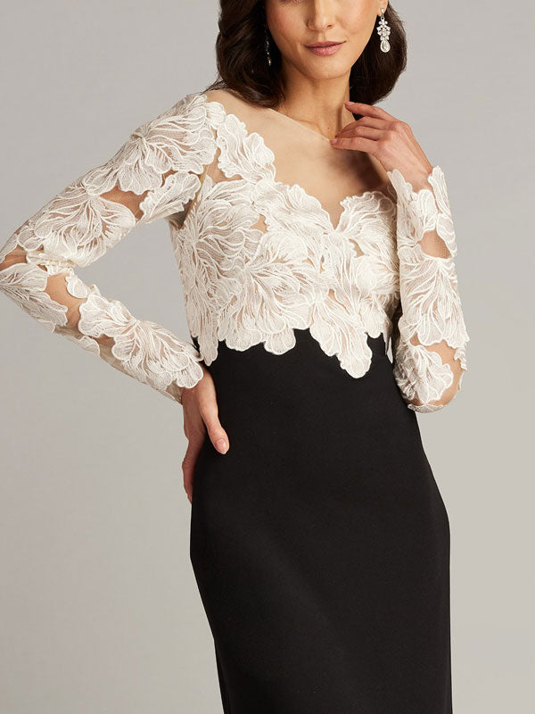 Embroidered Corset Illusion Gown