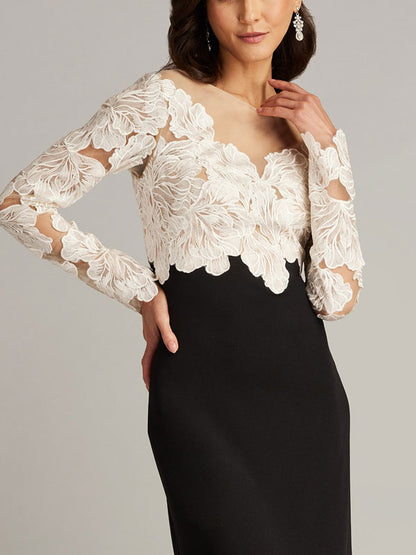 Embroidered Corset Illusion Gown