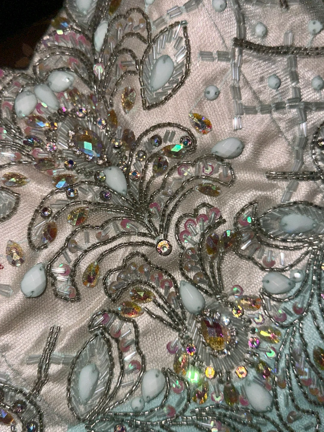 Blue gorgeous beaded long tulle ball gown evening dress gh4416