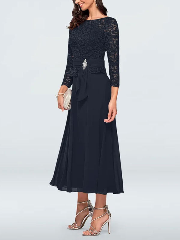 Chiffon waist-skimming lace temperament women's dress