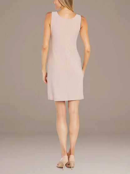 Short Sheath Dress with Embroidered Jacket