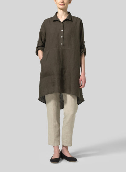 Women's Solid Color Top And Trousers Suit