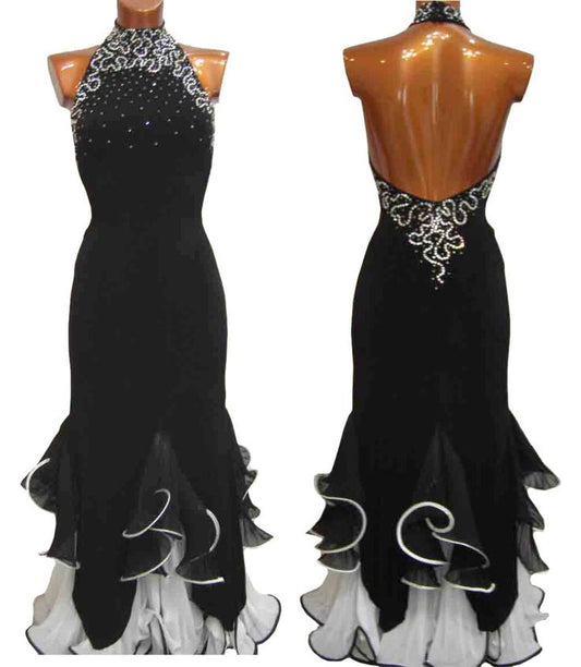 Black Beaded Elegant Fashion Long Ball Gown Evening Gown gh4228
