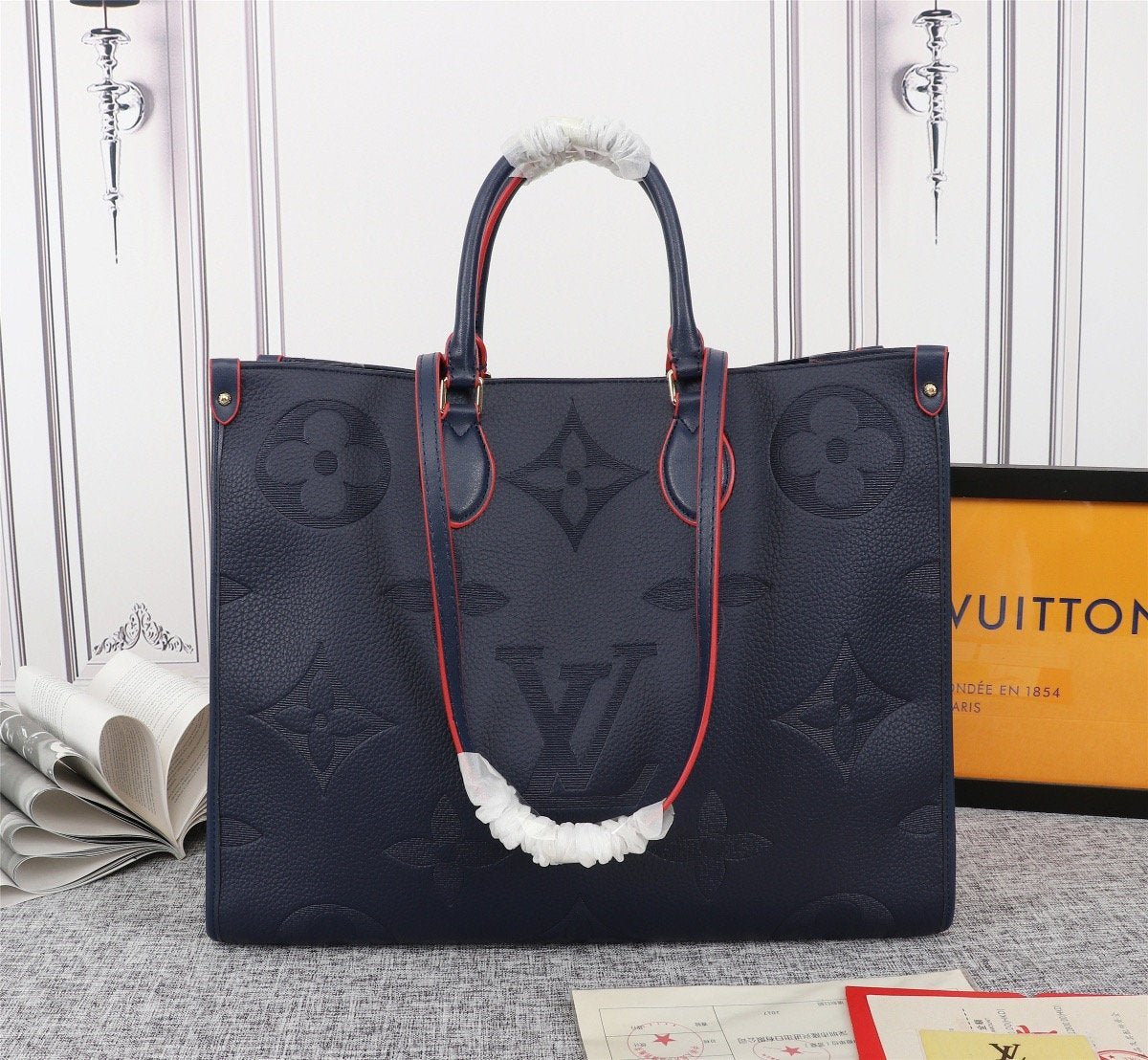 Louis Vuitton On The Go Giant Tote Navy Blue