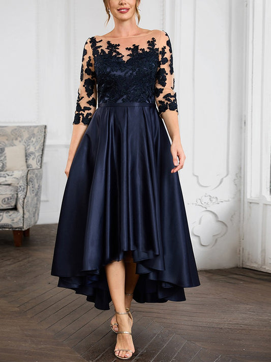 Round Neck Lace Mesh Maxi Dress