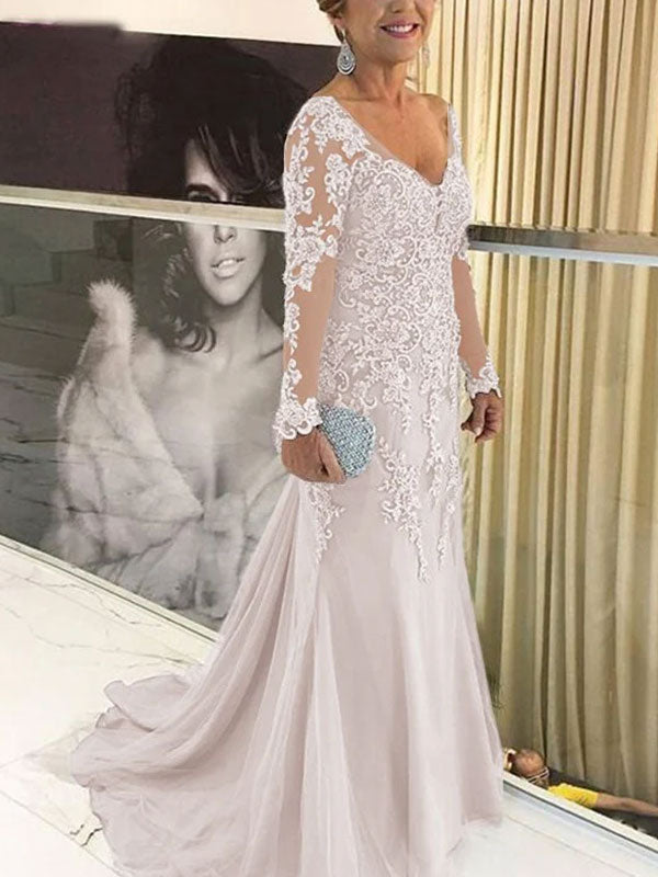 Hand-embroidered Trailing Elegance Evening Gowns