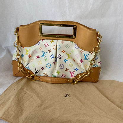 Louis Vuitton White Multicolor Monogram Canvas Judy MM Bag