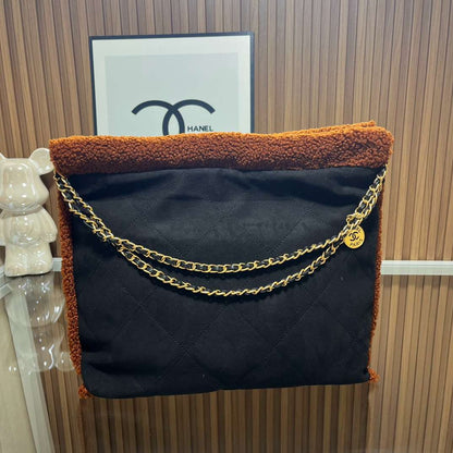 CHANEL Chanel 22 Hobo Small Black Velvet