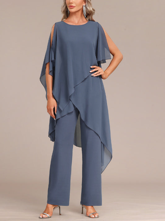 Round Neck Solid Color Jumpsuit