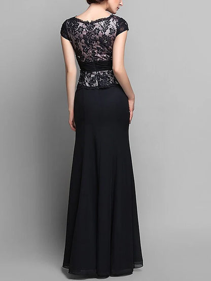 V-neck Lace Solid Color Maxi Dress