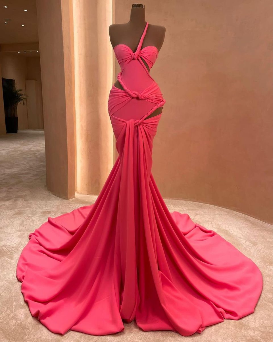 Pink Fashion Sexy Elegant Long Chiffon Satin Prom Dress Evening Dress gh5041