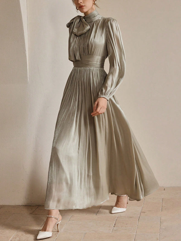 Elegant Bow at Waist Women's Dress