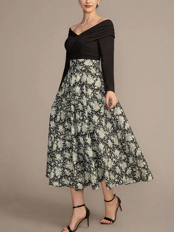 A-Line Off-The-Shoulder Mother of the Bride Dress