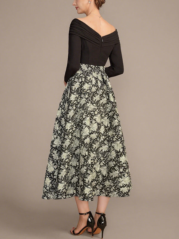 A-Line Off-The-Shoulder Mother of the Bride Dress