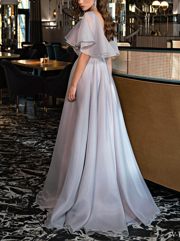 Chiffon Ruffle Sleeve Temperament Women's Dress