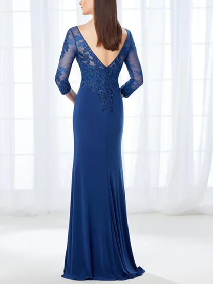 Round Neck Mesh Solid Color Maxi Dress