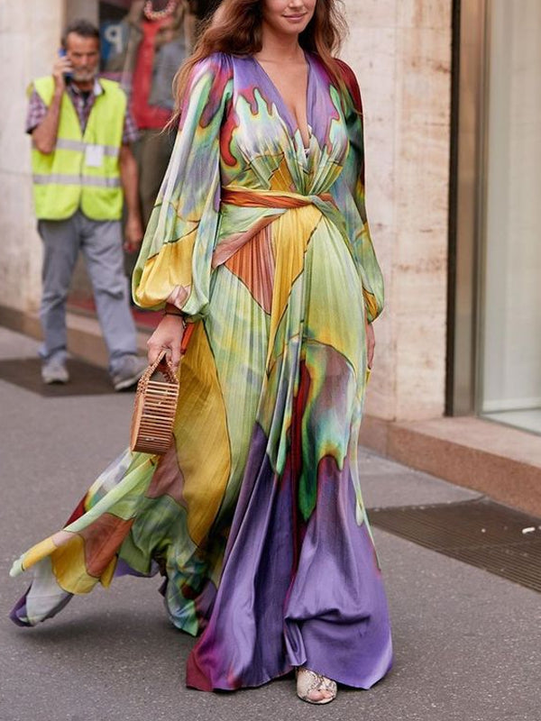 Street Style Color Matching Women's Dress