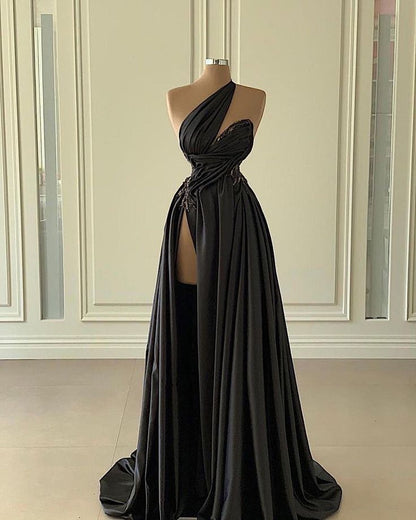 Black Gorgeous Sexy Long Satin Elegant Ball Gown Evening Dress Party Dress gh3280