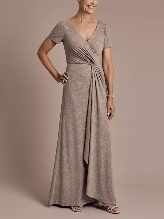 Twist Front Glitter Knit Sheath Dress