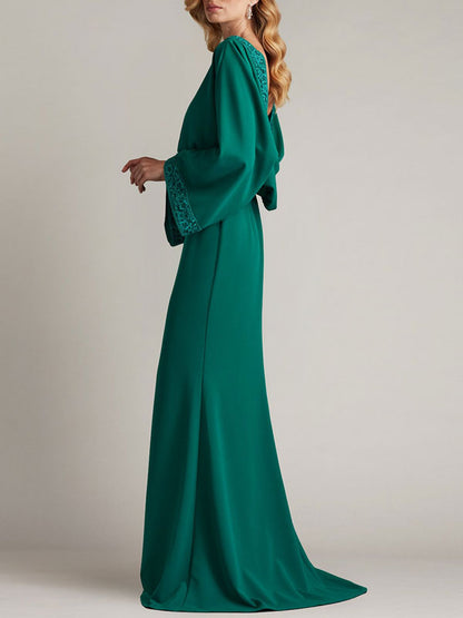 Satin Airy Back Bib Gowns