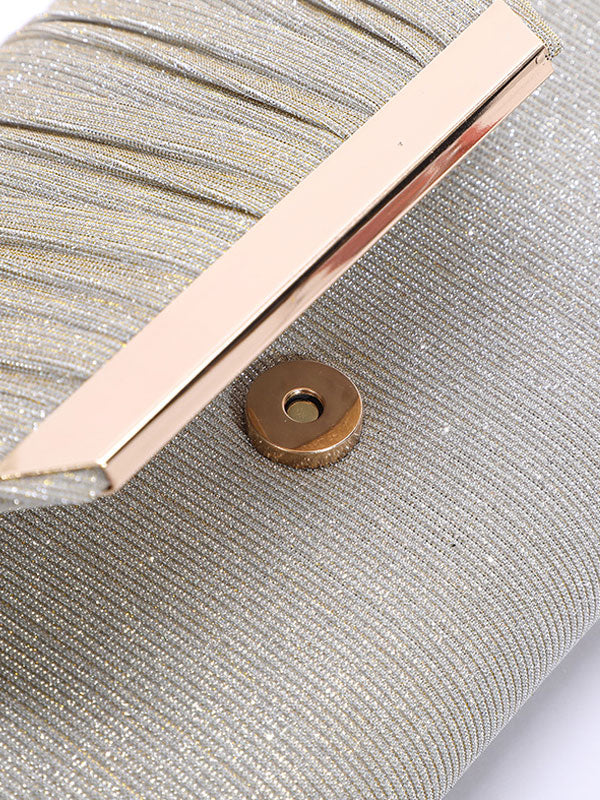 Simple Pleated Sequined Evening Bag