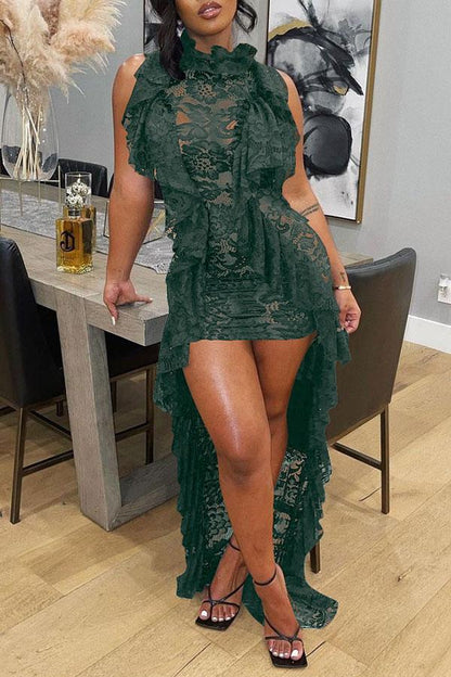 loveedsTM- Floral Lace Elegant Irregular Mini Dress