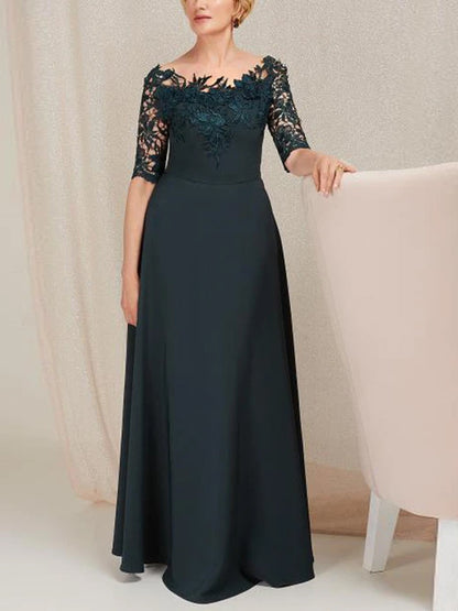 Round Neck Lace Maxi Dress