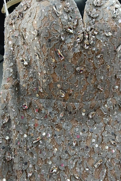 loveedsTM-Crystal Tassel Hem Heavy Tube Dress-vx