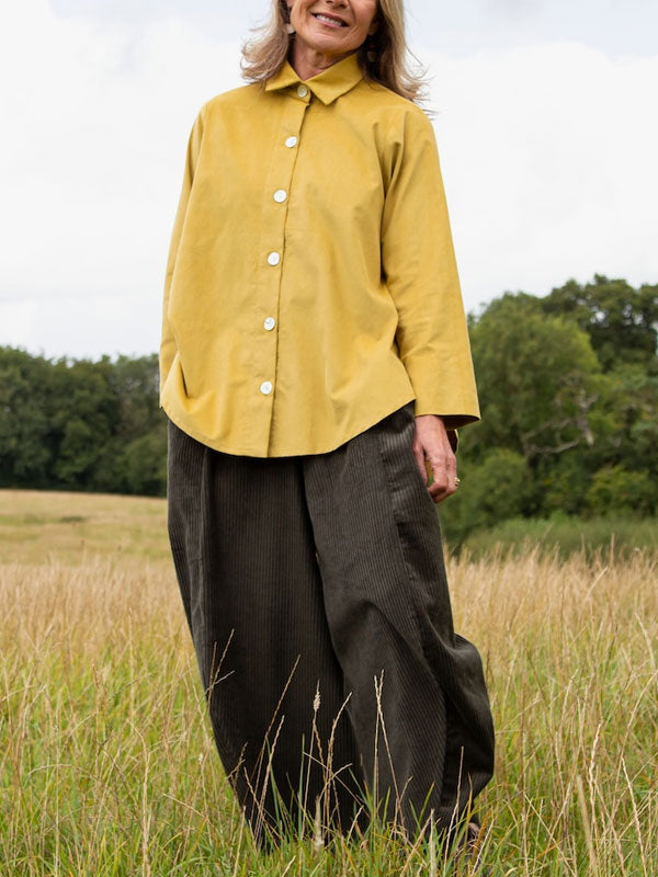 Comfortable Solid Color Cotton and Linen Women's Shirt