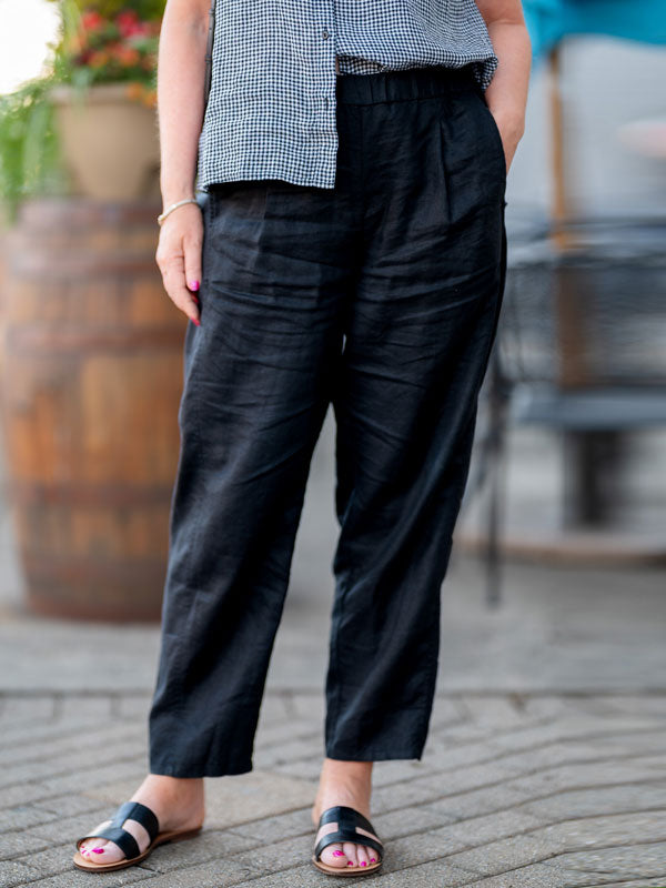 Elastic Waist Cotton and Linen Women's Pants