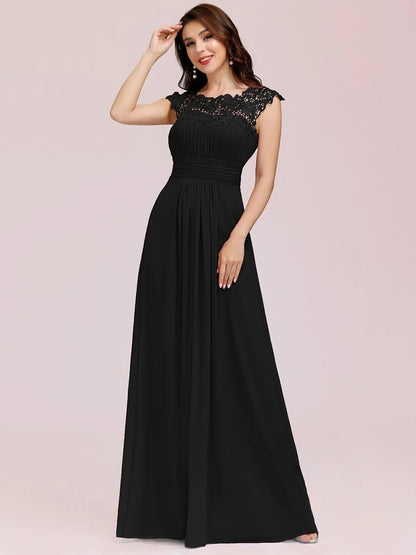 loveedsTM - Elegant Evening Dresses O-Neck Sleeveless A-LINE Lace Floor-Length Gown 2024 Ever pretty of Burgundy Simple Prom Dress Women