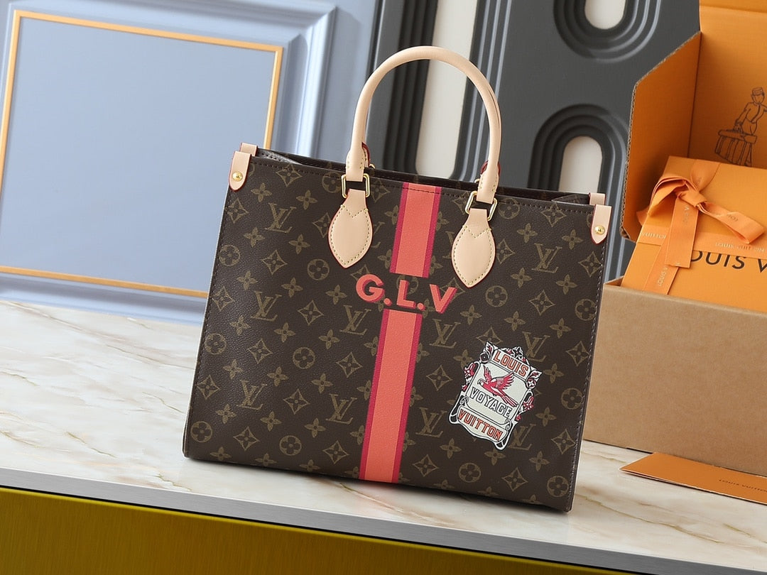 LOUIS VUITTON ON THE GO MM MON MONOGRAM BROWN 35CM P01898