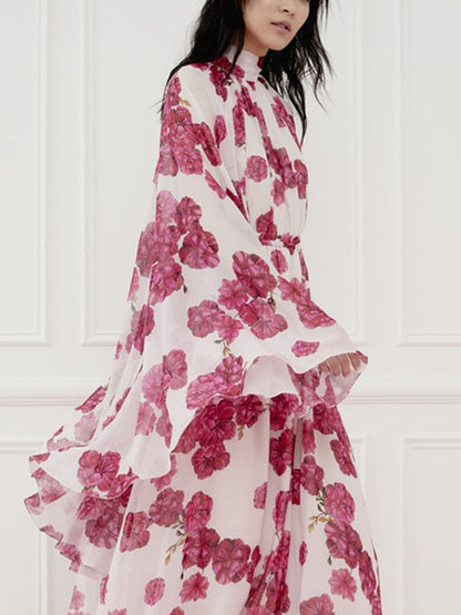 Flowing Chiffon Print Women's Dress