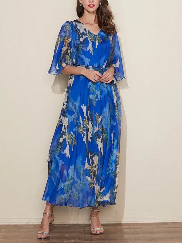 Chiffon Temperament Printed Holiday Women's Dress