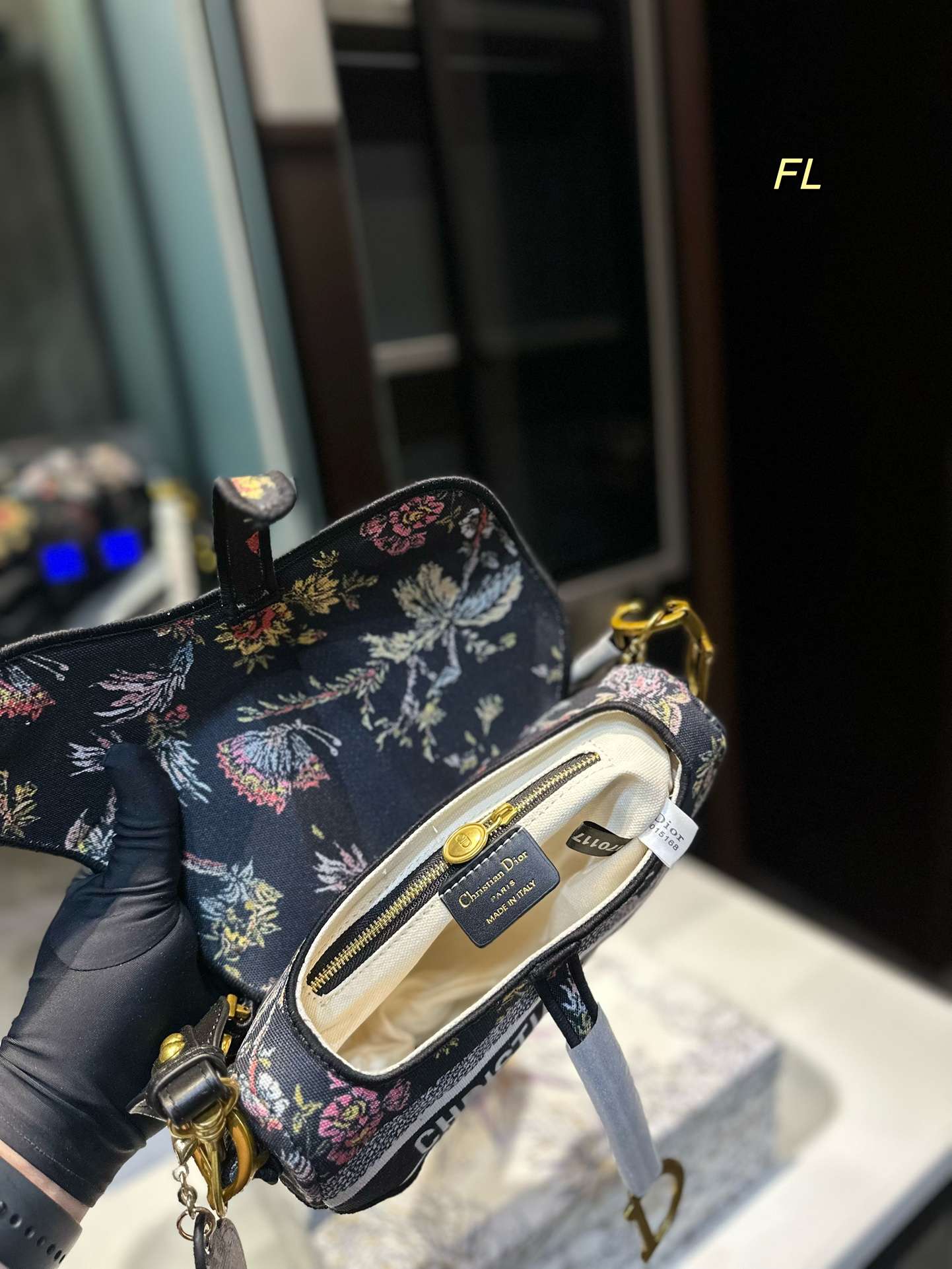 DIOR MEDIUM LADY D-LITE BAG WHITE AND PASTEL MIDNIGHT BLUE TOILE DE JOUY MEXICO EMBROIDERY