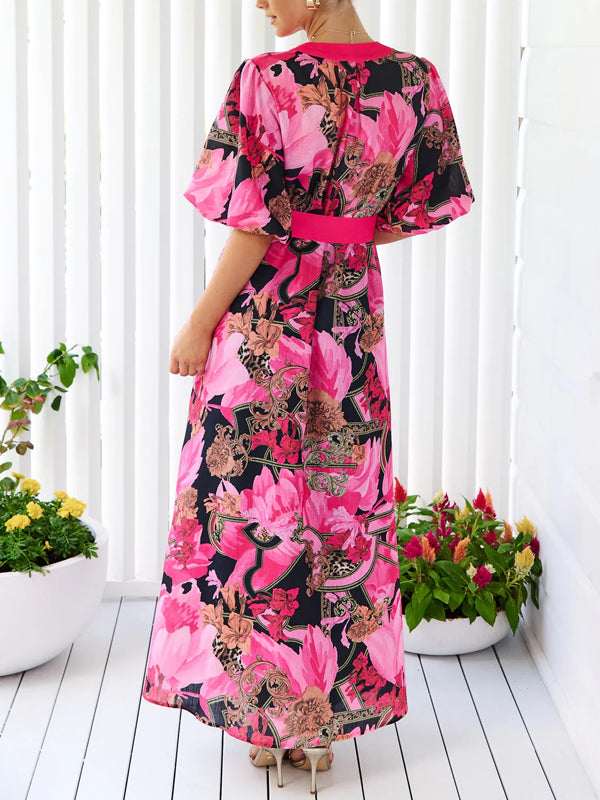 V-neck Design With Puffy Stretch Sleeves