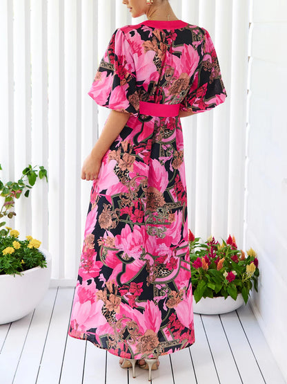 V-neck Design With Puffy Stretch Sleeves