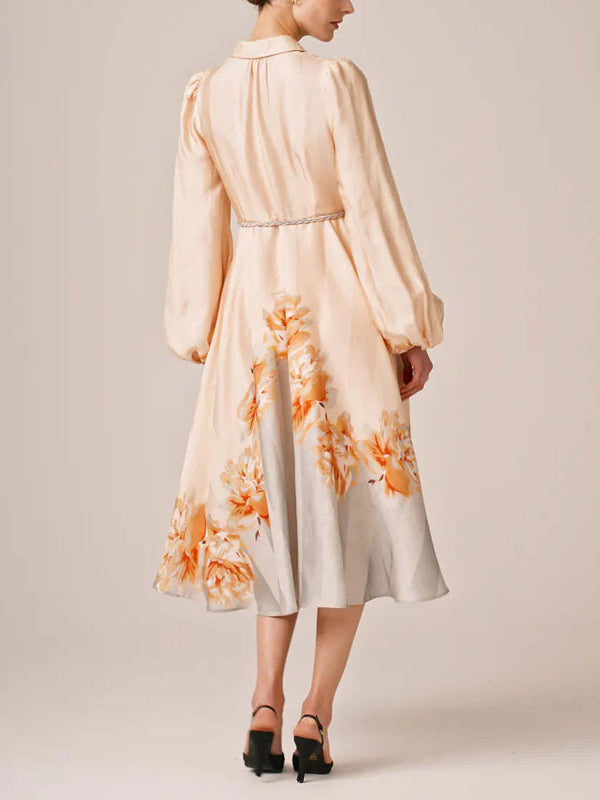 Elegant Chiffon Printed Temperament Women's Dress