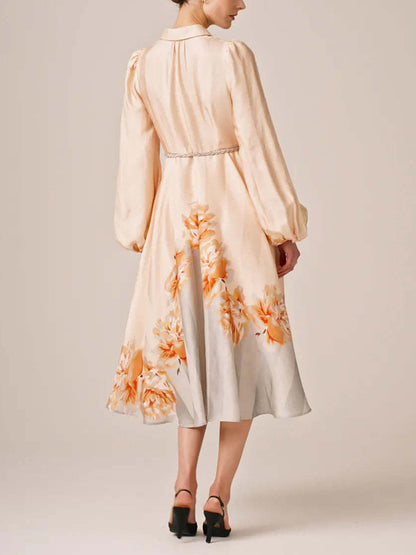 Elegant Chiffon Printed Temperament Women's Dress