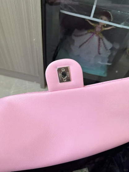 Chanel  Calfskin Quilted Large Cambon Flap Pink Black