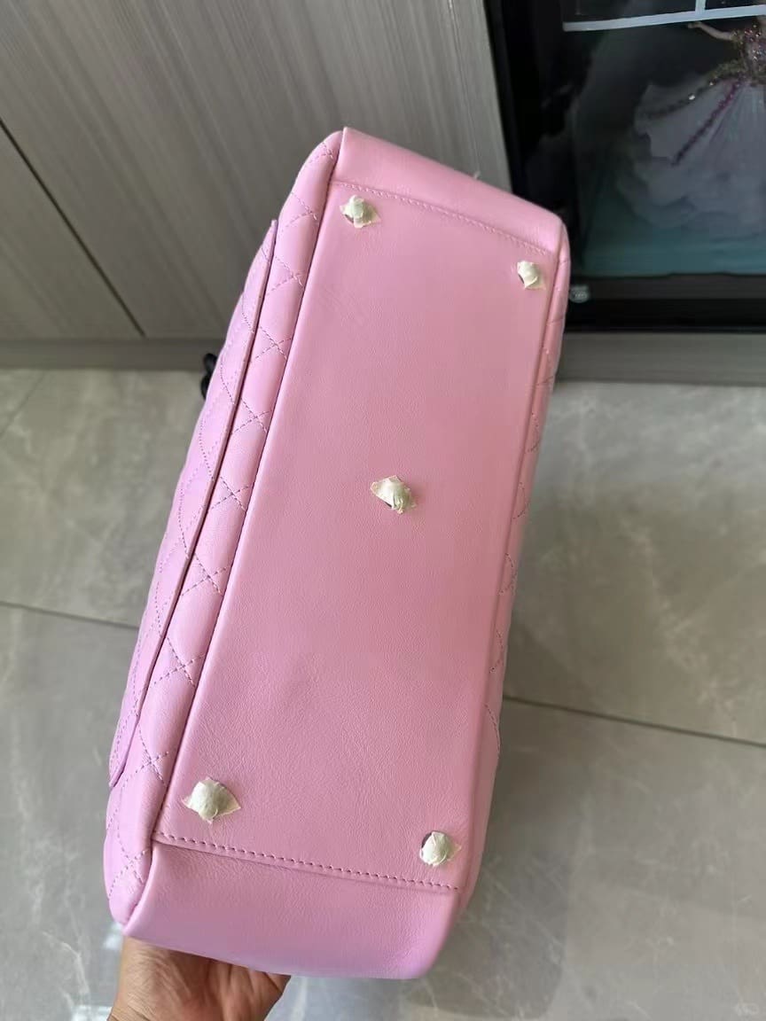 Chanel  Calfskin Quilted Large Cambon Flap Pink Black