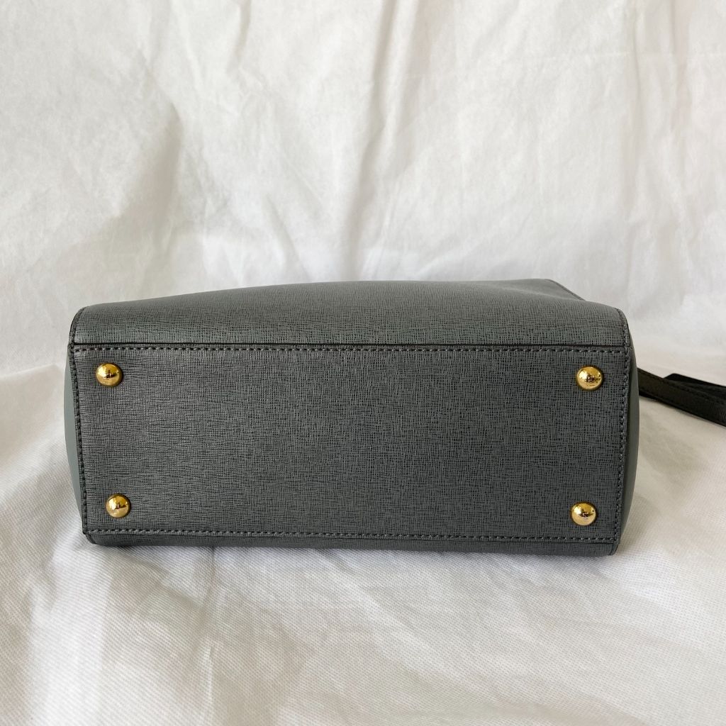 Fendi Grey Leather Small 2Jours Tote