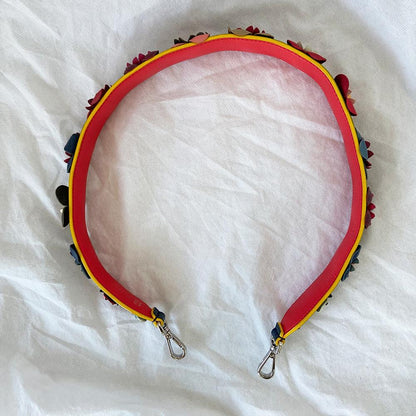 Fendi Multicolor Leather Floral applique bag strap