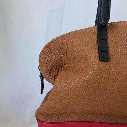 Fendi red and tan bicolor shoulder bag