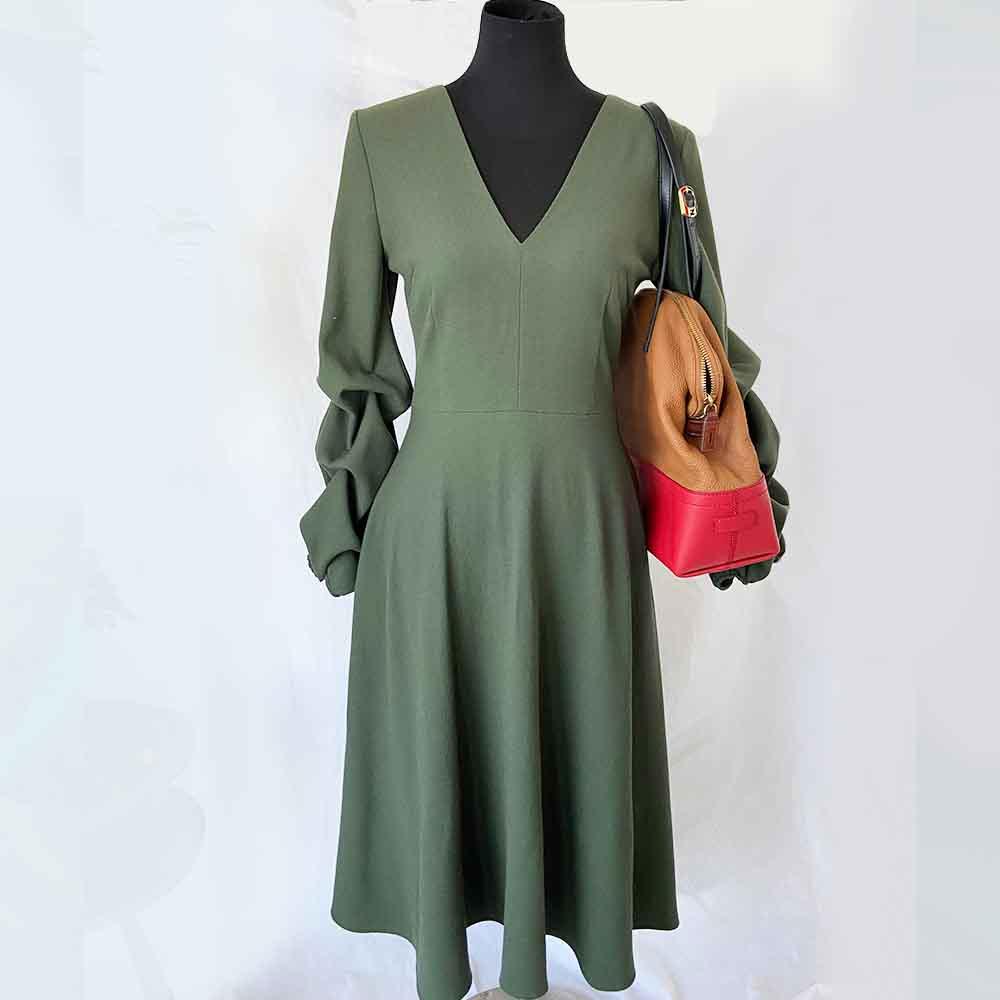 Fendi red and tan bicolor shoulder bag